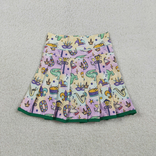 GLK0163 yoga Mardi Gras girl kids shorts skirt 202601 RTS