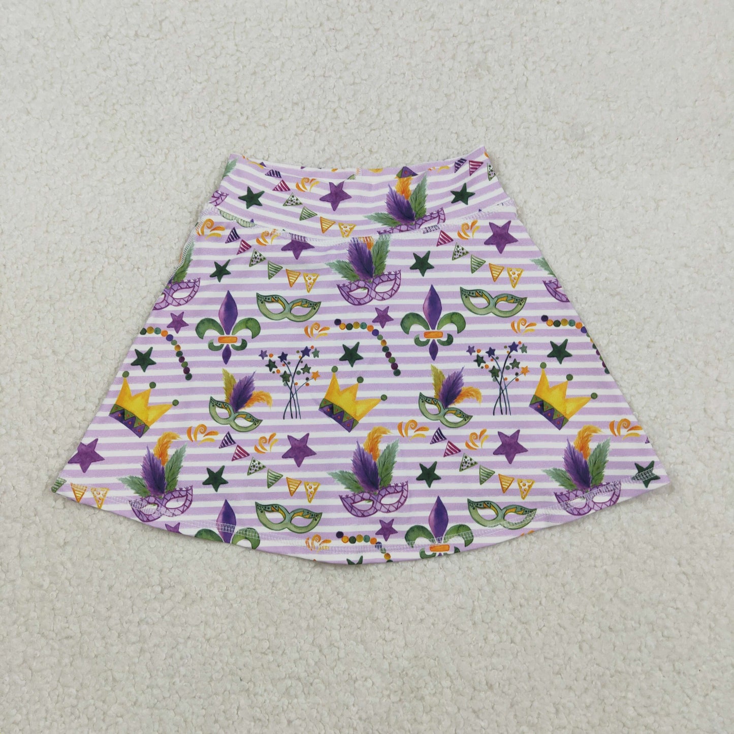 GLK0167 yoga Mardi Gras girl kids shorts skirt 202511 RTS