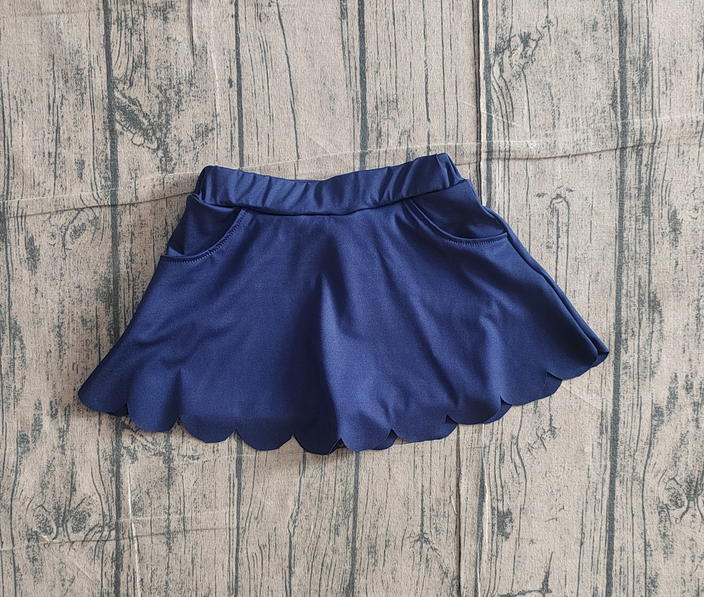 GLK0236 scallop yoga blue girl kids shorts skirt 202602