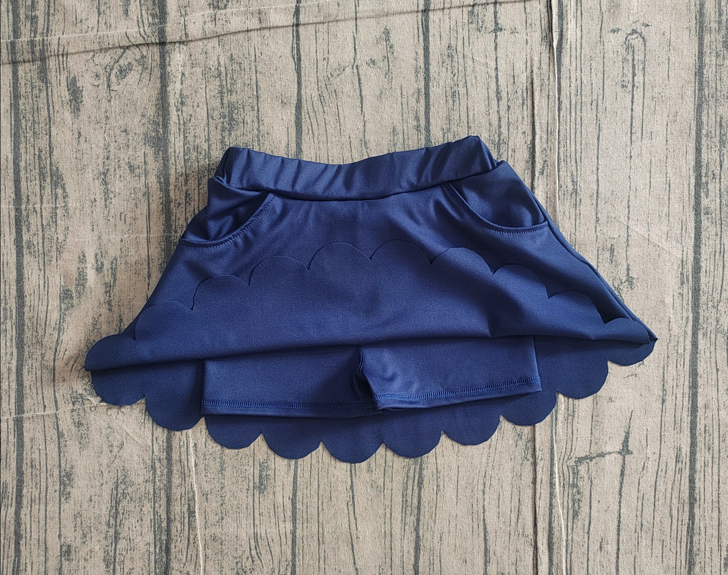 GLK0236 scallop yoga blue girl kids shorts skirt 202602