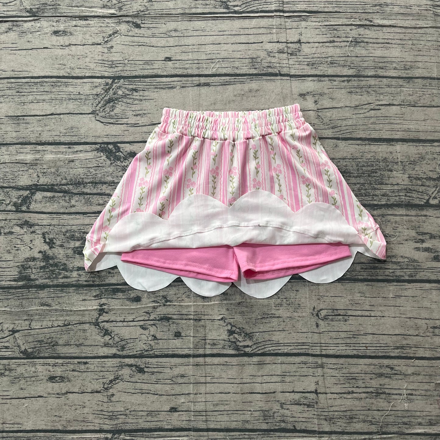 GLK0238   scallop pink girl kids shorts skirt 202603