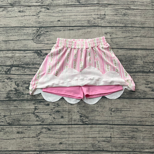 GLK0238   scallop pink girl kids shorts skirt 202603