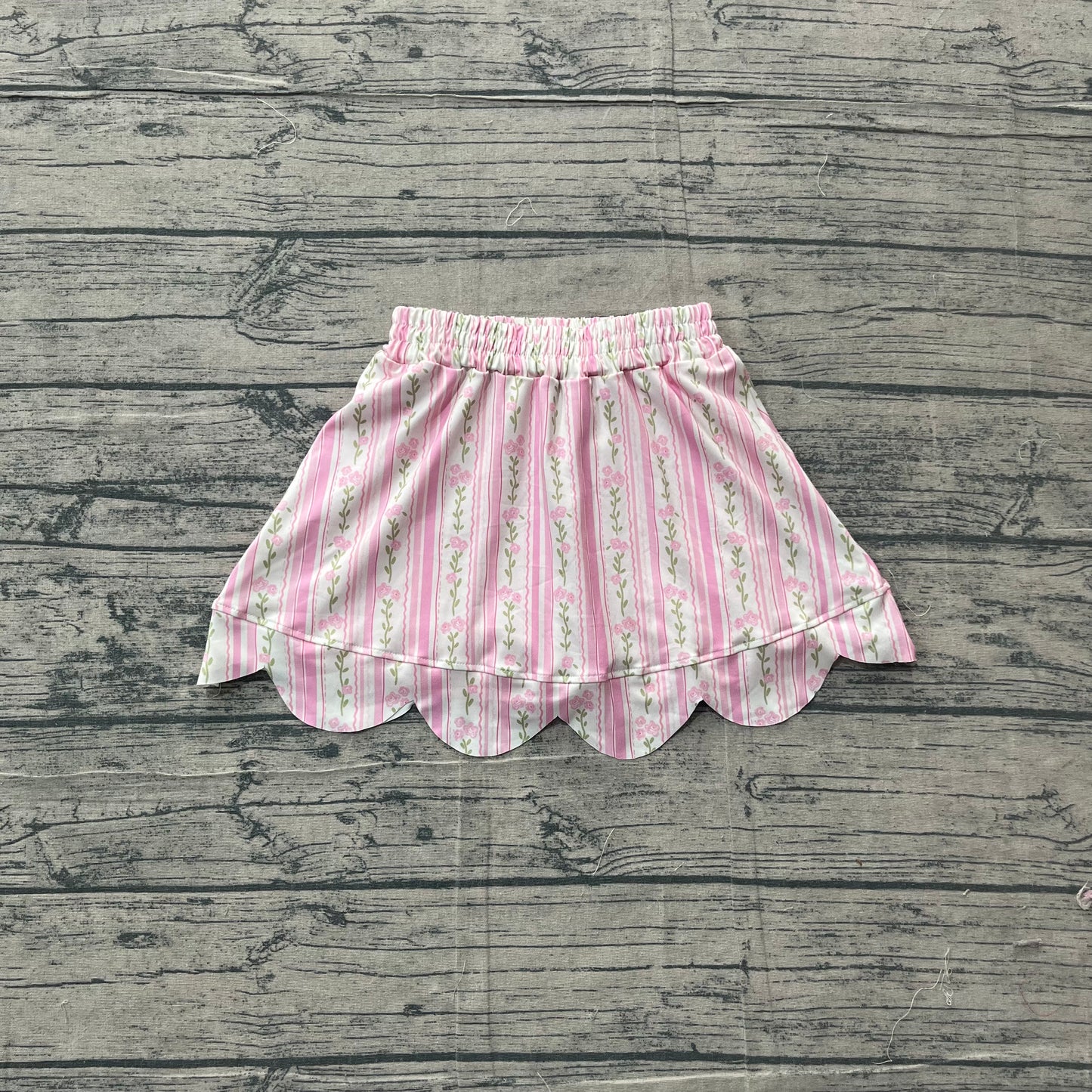 GLK0238   scallop pink girl kids shorts skirt 202603