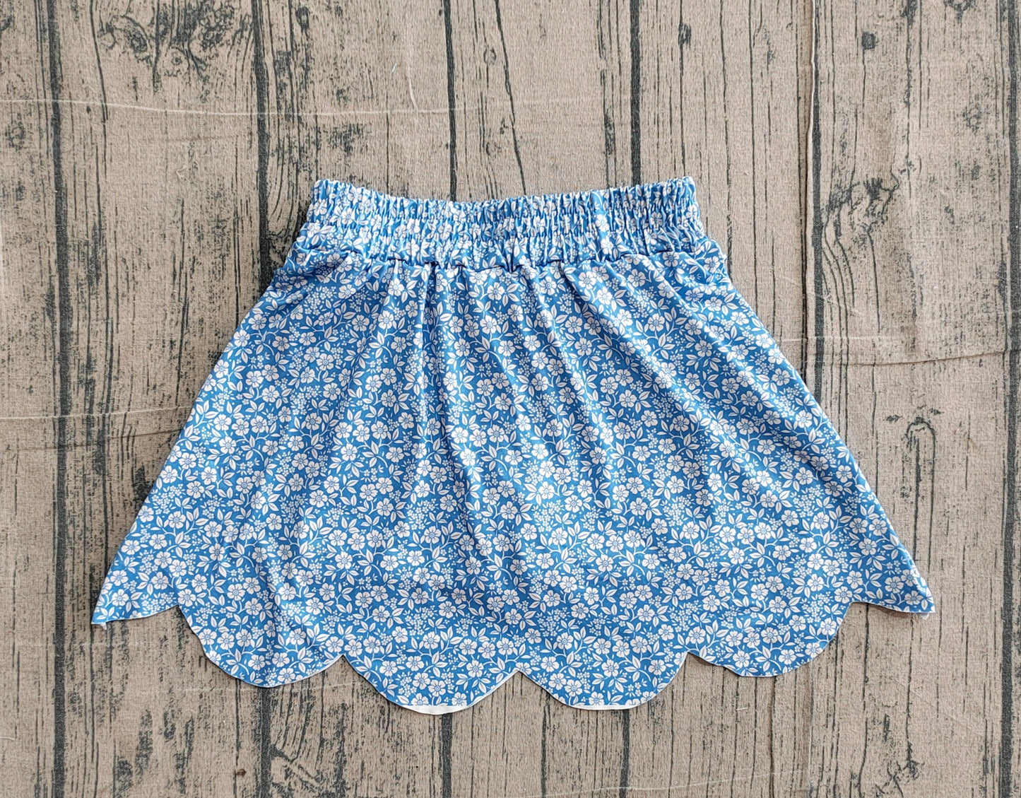 GLK0239  scallop blue girl kids shorts skirt 202603