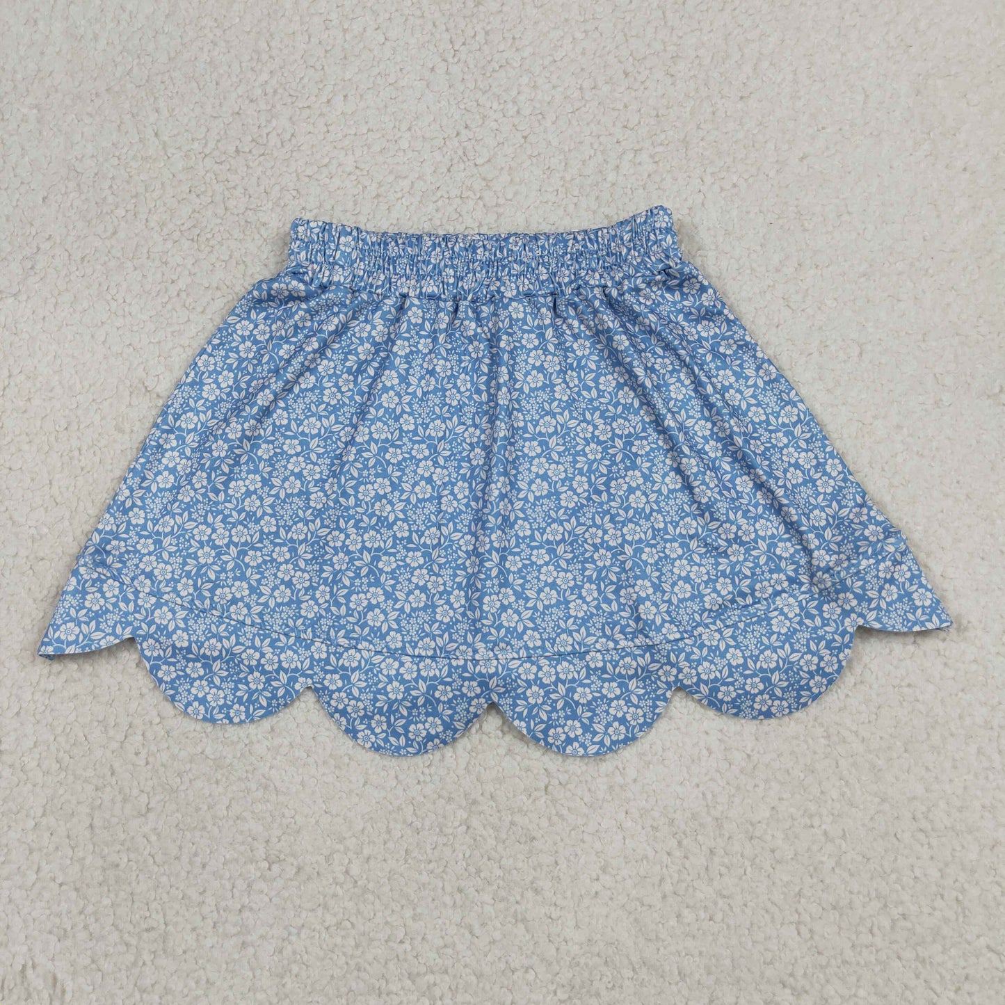 GLK0239  scallop blue girl kids shorts skirt 202605 RTS