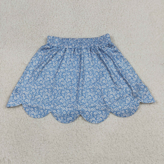 GLK0239  scallop blue girl kids shorts skirt 202605 RTS