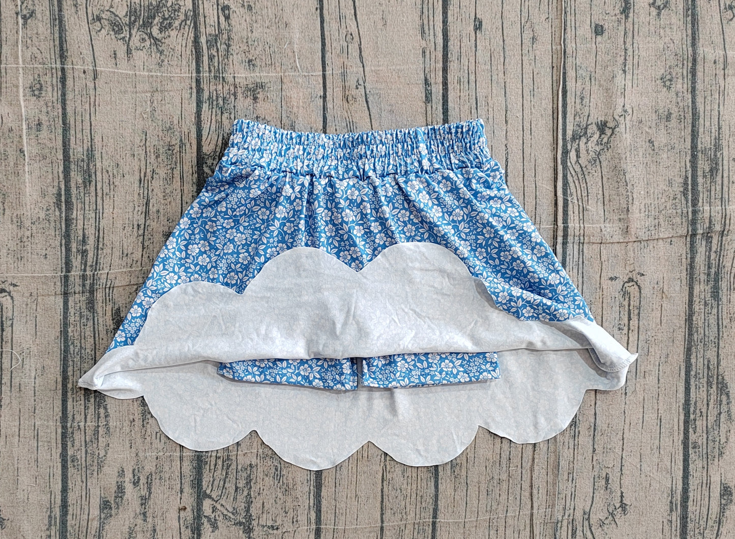 GLK0239  scallop blue girl kids shorts skirt 202603