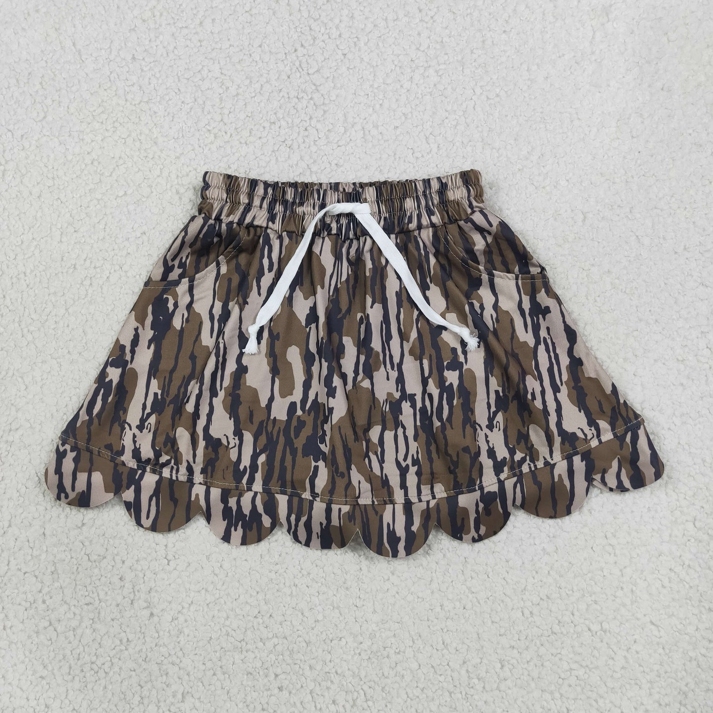 GLK0298 scallop camo girl kids shorts skirt 202608 RTS