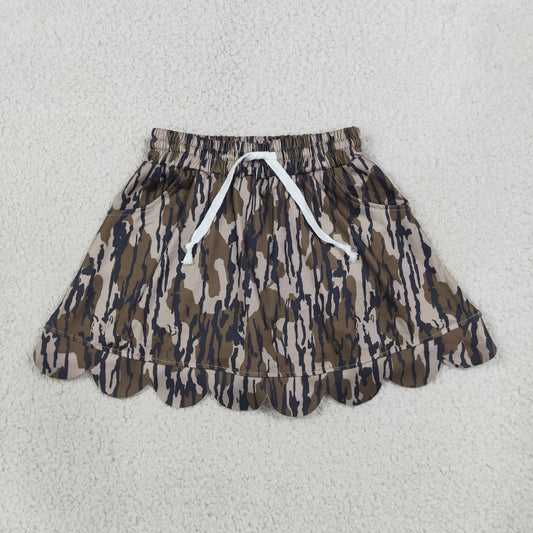 GLK0298 scallop camo girl kids shorts skirt 202608 RTS