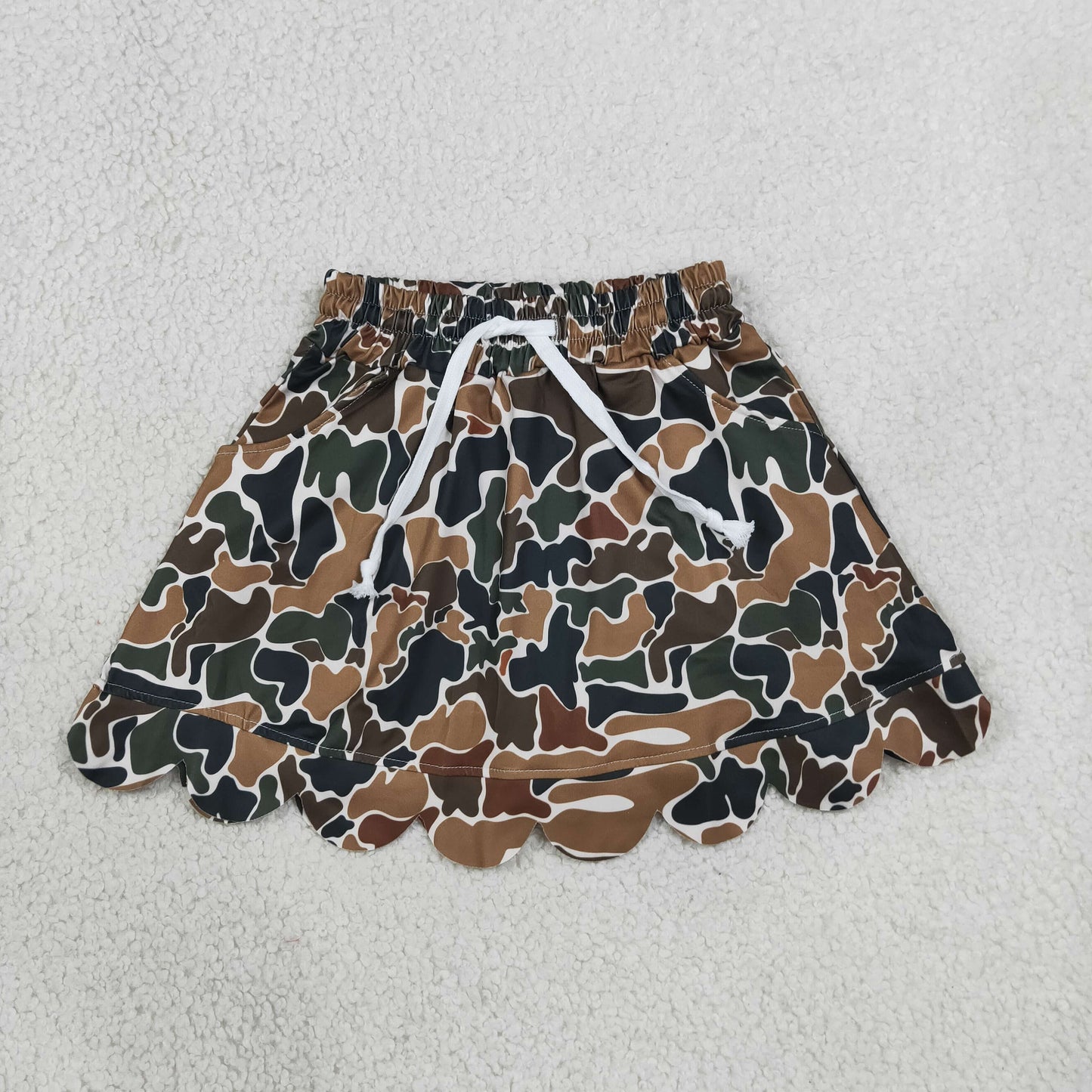 GLK0300 scallop camo girl kids shorts skirt 202605 RTS