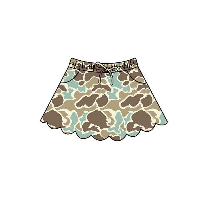 GLK0301 scallop camo girl kids shorts skirt 202605 preorder