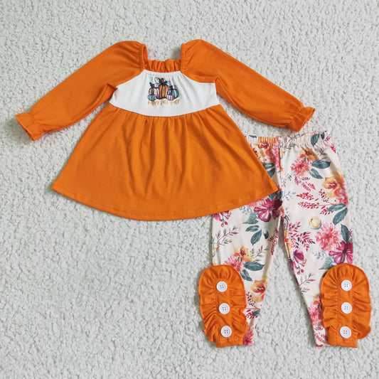 PROMOTION GLP0024  orange  long sleeve pants girl outfit 202408 RTS