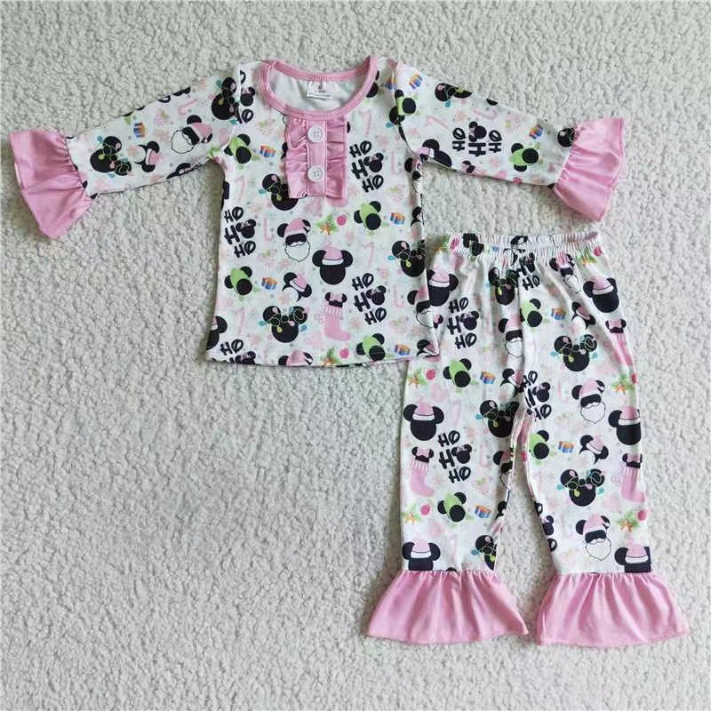 GLP0105 long sleeve cartoon mouse pajamas girl outfit 20230606 RTS