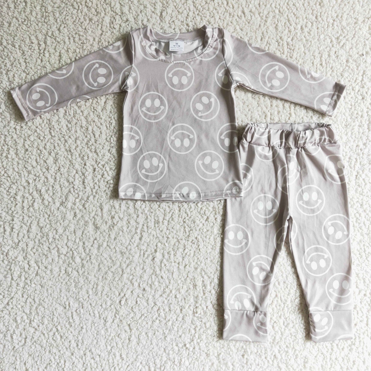 GLP0197 smile long sleeve girl pajamas outfit RTS