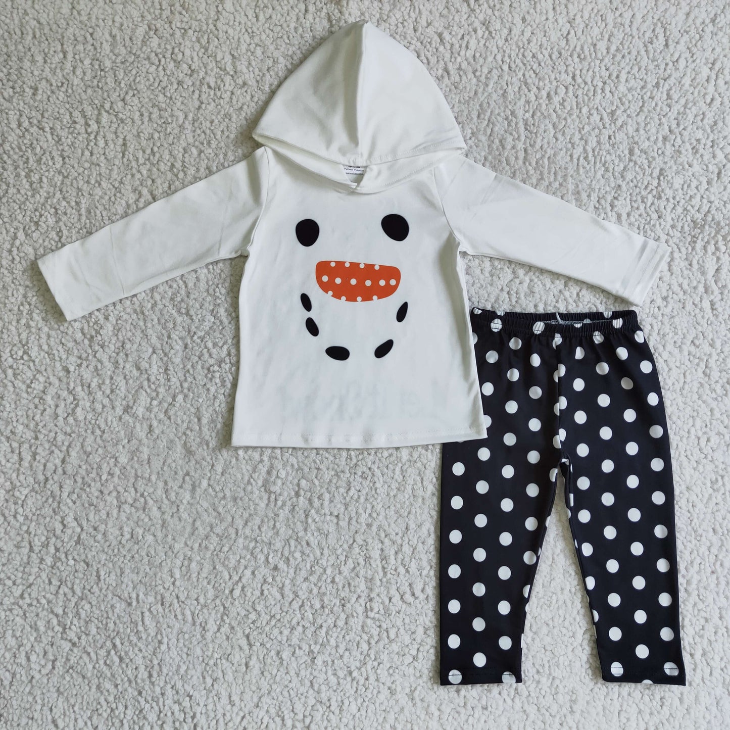 GLP0293 let it snow letters snowman white boy hoodie long sleeve pants outfit RTS 20230623