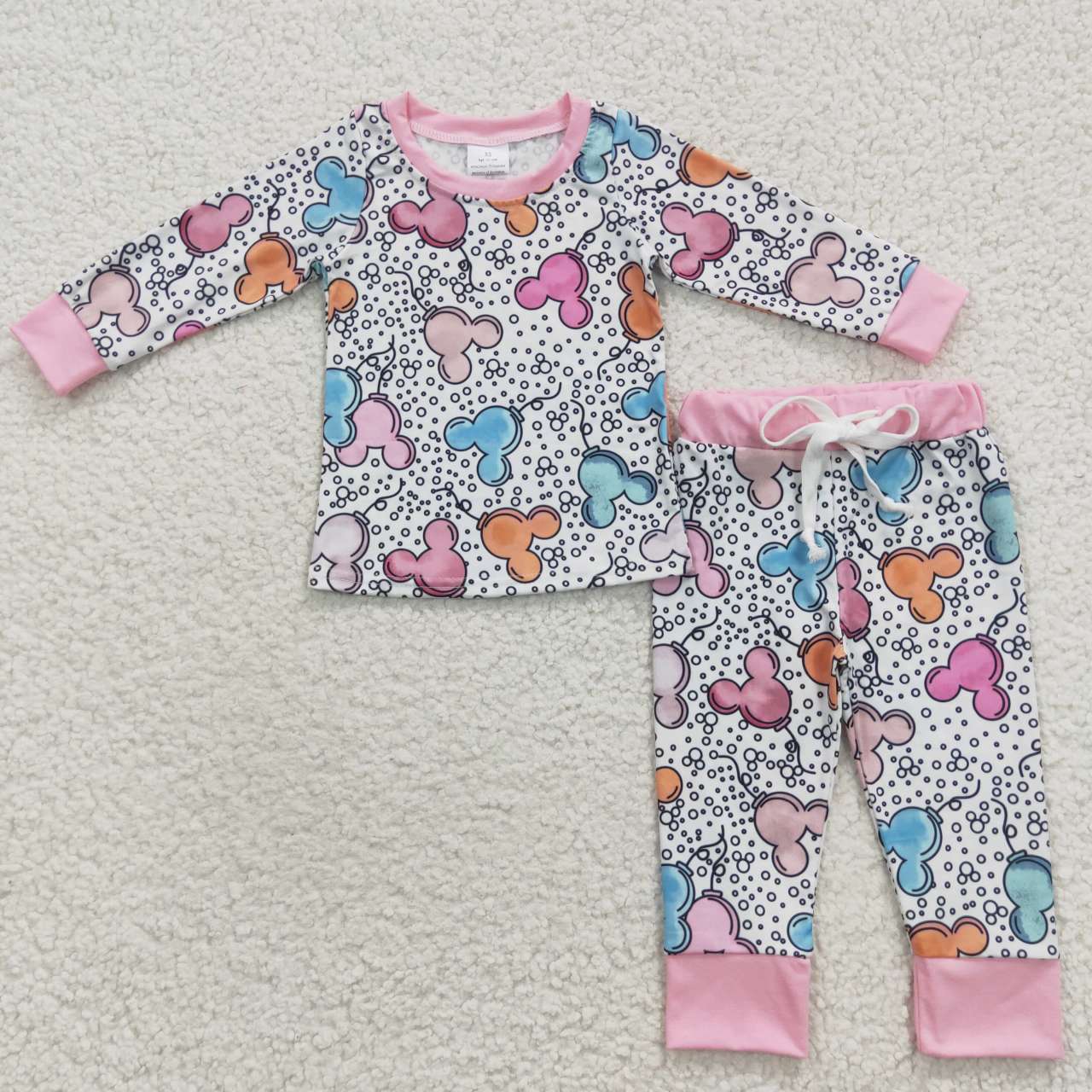 GLP0437 long sleeve cartoon mouse pajamas girl outfit 20230628 RTS