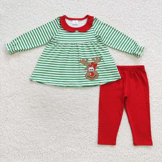 GLP0451 RTS Christmas deer long sleeve kids girl pajamas outfit  20230812