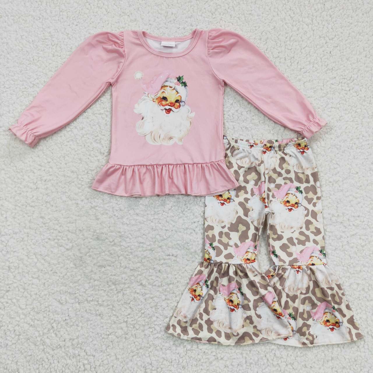 GLP0455 western Christmas santa pink long sleeve kids girl outfit  20230627 RTS