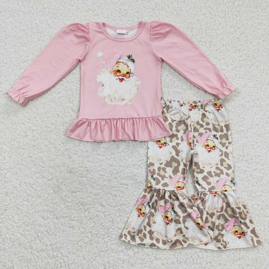 GLP0455 western Christmas santa pink long sleeve kids girl outfit  20230627 RTS