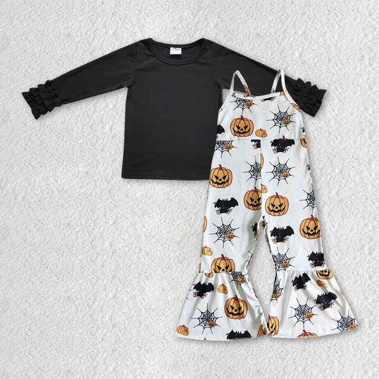 GLP0464 helloween pumpkin overall Long Sleeve jumpsuit Girl outfit RTS 20230523