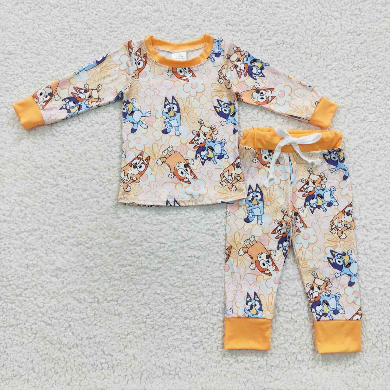 GLP0467 western blue dog cartoon long sleeve kids boy pajamas 20230614 RTS