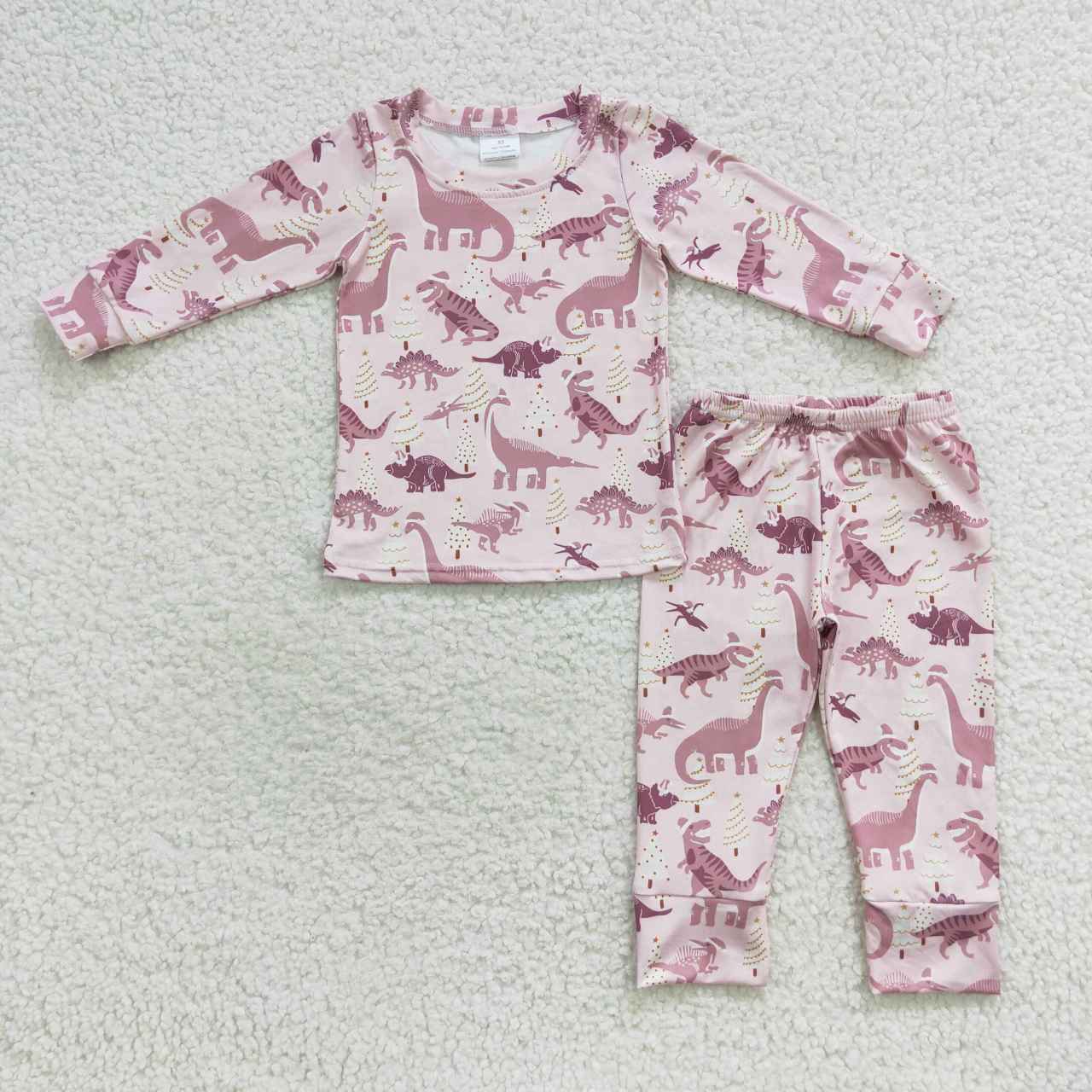 GLP0482 RTS christmas dinosaur long sleeve kids girl pajamas  20230810