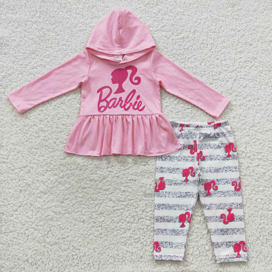 GLP0485 baibe cartoon vinyl pink hoodie long sleeve children girl outfit RTS 20230720