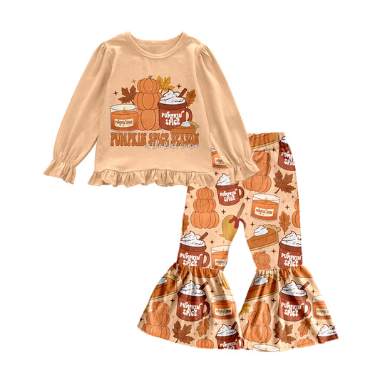 GLP0489 halloween pumpkin long sleeve children girl outfit preorder 20230530