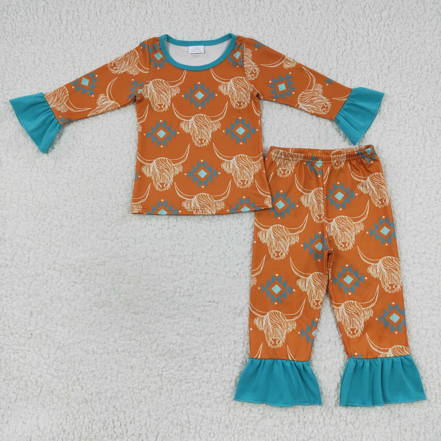 GLP0511 western cow long sleeve children  girl outfit pajamas 20230727 RTS