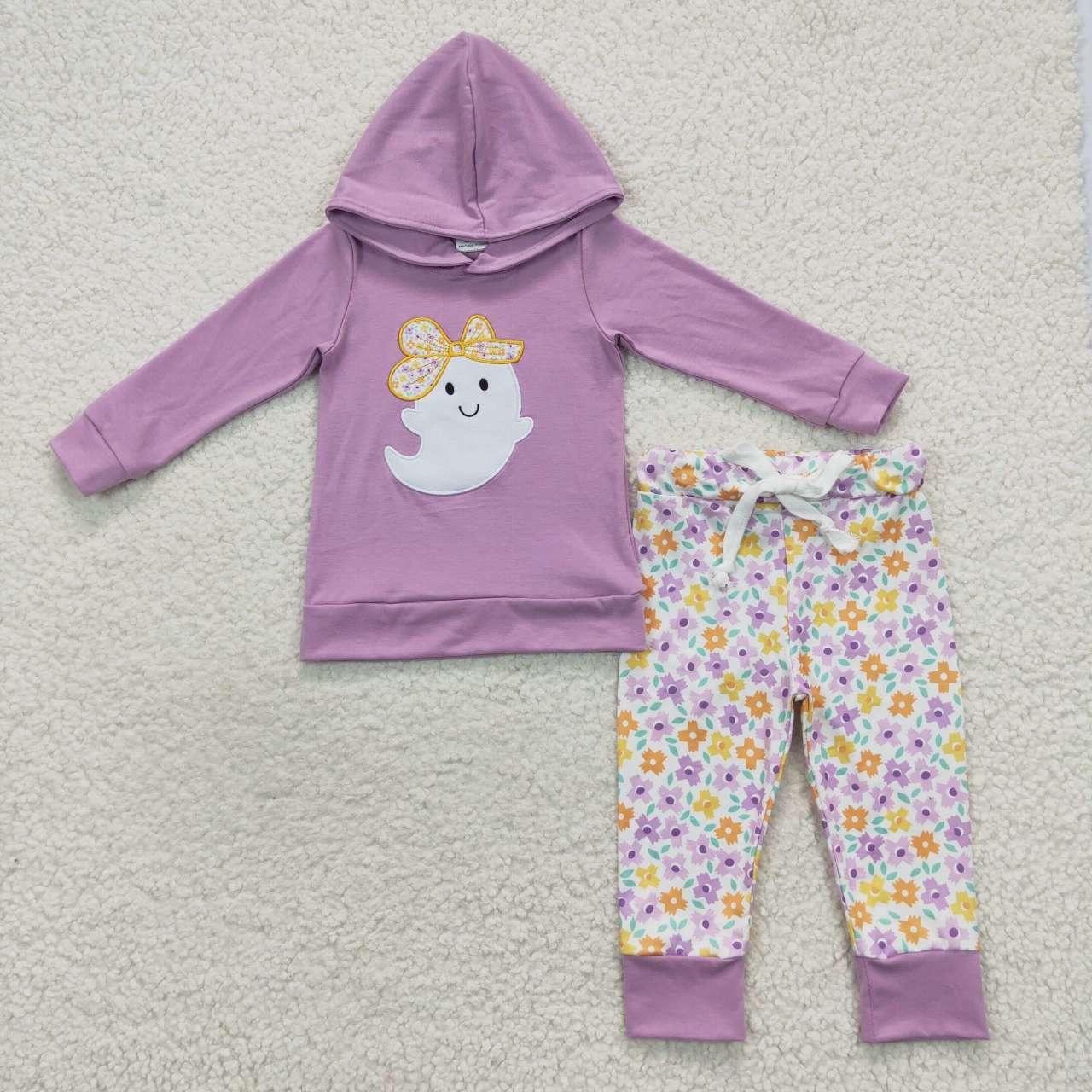 GLP0530 Halloween Purple embroidery long sleeve boo hoodie girl outfit RTS 202300808