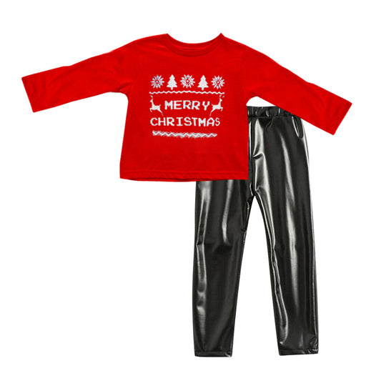 GLP0555组合 long sleeve Christmas leather pants girl outfit 20230610 preorder
