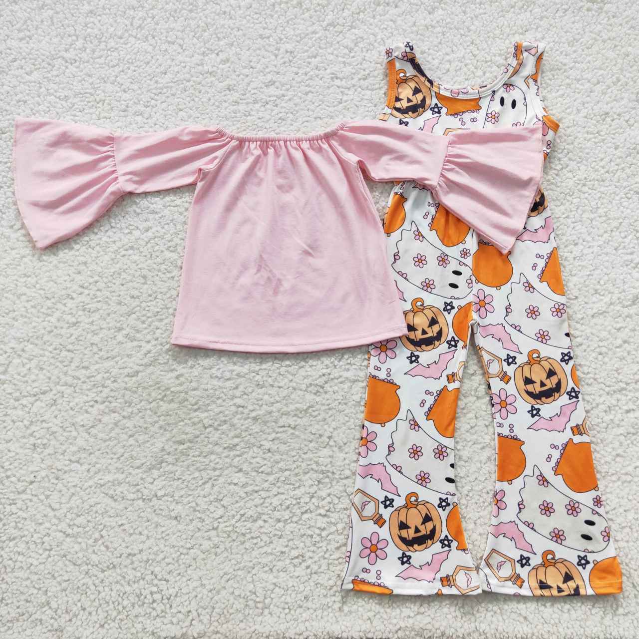 GLD0244 long sleeve pumpkin halloween girl dress  20230722 RTS