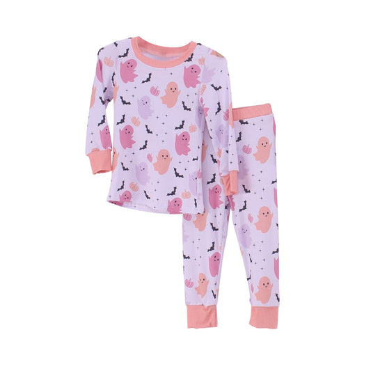 GLP0579 long sleeve pink boo children girl outfit pajamas preorder 20230616