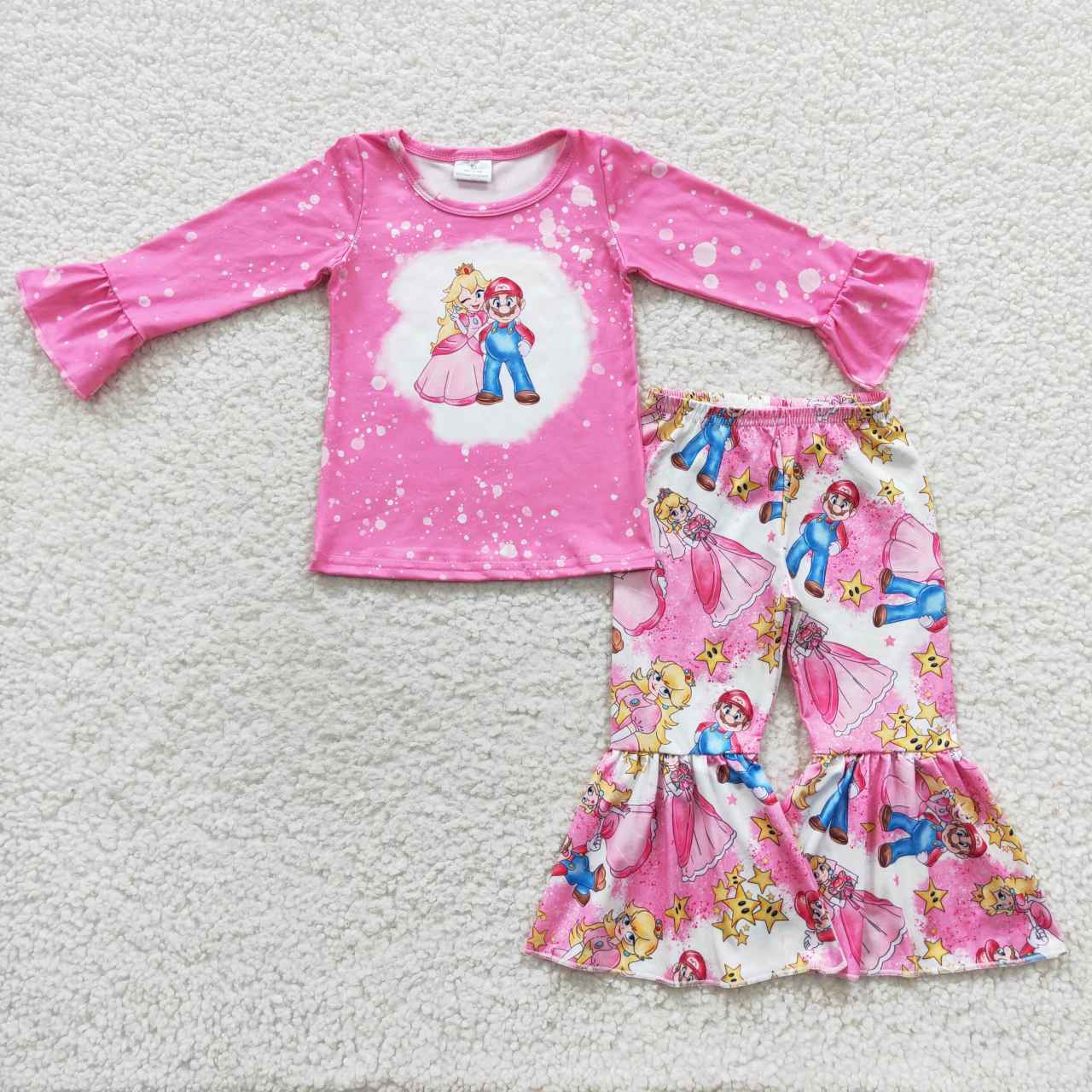 GLP0583 western long sleeve mario cartoon princess children girl outfit RTS 20230720