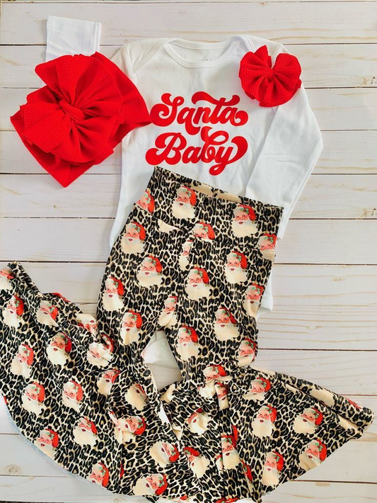 GLP0627 preorder Christmas Santa long sleeve pants girl outfit 20230706