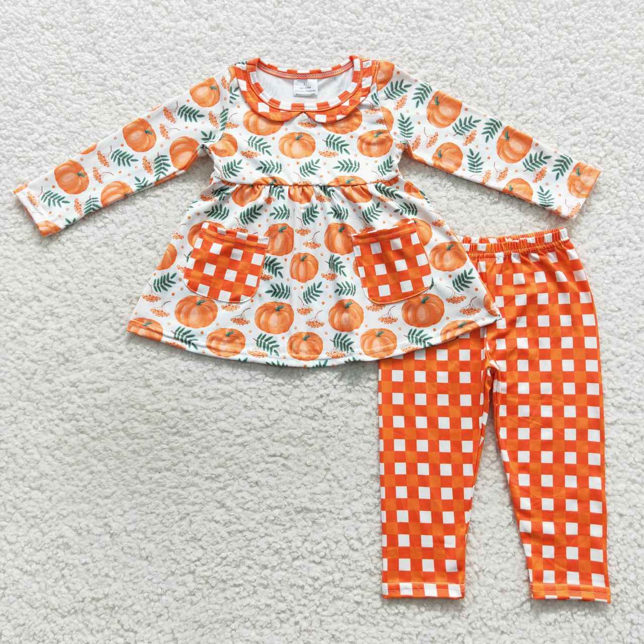 GLP0640 halloween pumpkin long sleeve girl orange outfit 20230828 RTS