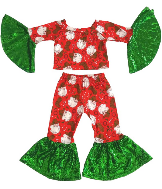 GLP0650 Christmas Santa short sleeve girl outfit 20230720 preorder