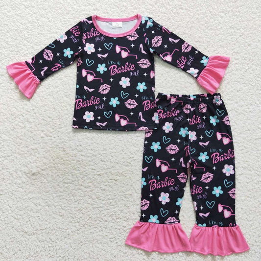 GLP0652 western barbie long sleeve children girl outfit pajamas 20230911 RTS