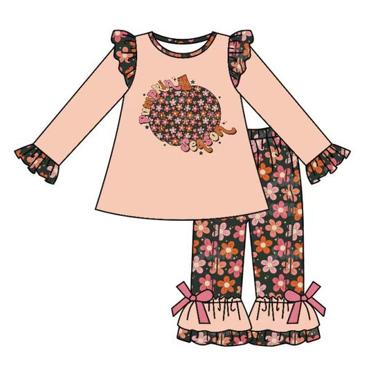 GLP0655 halloween flower long sleeve girl outfit 20230720 preorder