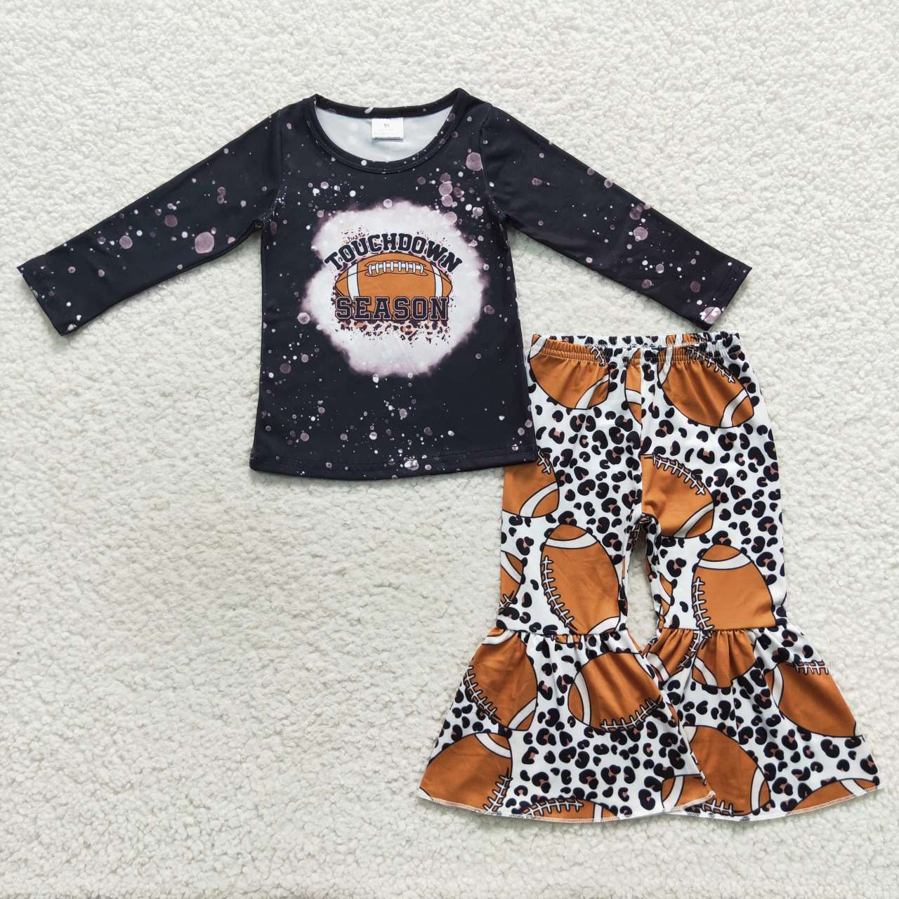 GLP0680 western long sleeve season touch down football girl pajamas outfit 20230828 RTS