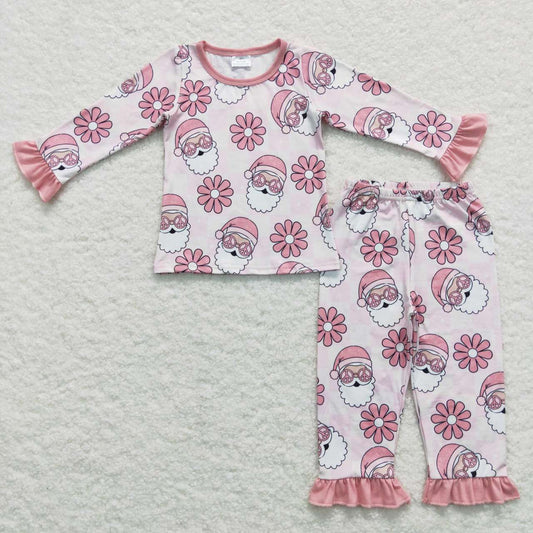 GLP0713 christmas santa long sleeve girl boy pajamas outfit 20231018 RTS