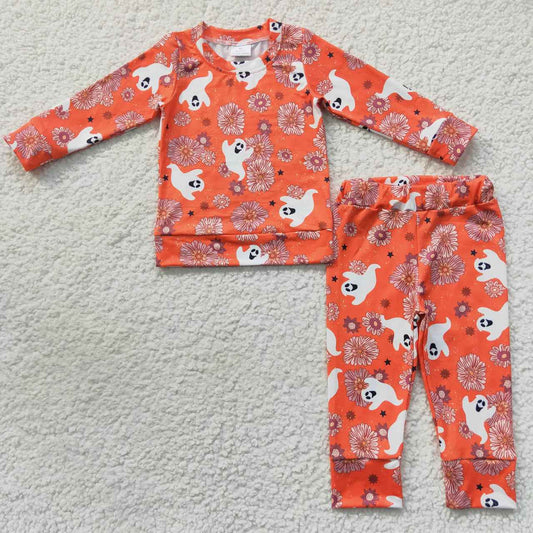 GLP0719 orange cactus cow boots short sleeve pajamas boy outfits 20230908 RTS