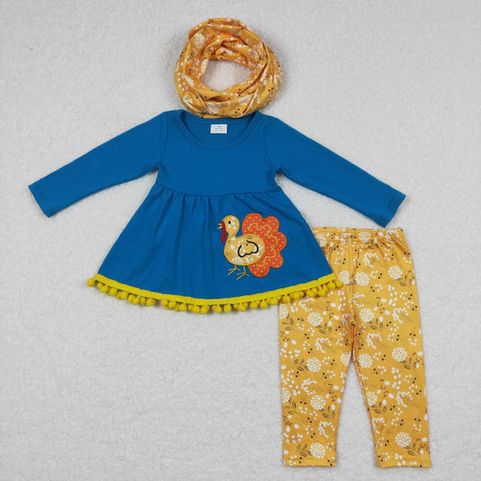 GLP0720 RTS choose headband embroidery turkey thanksgiving long sleeve kids girl outfit 20231014