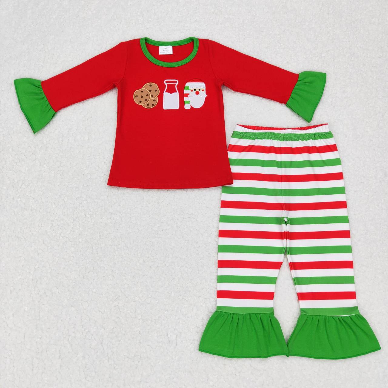 GLP0726 Christmas santa cookie long sleeve girl pajamas outfit RTS 20231011