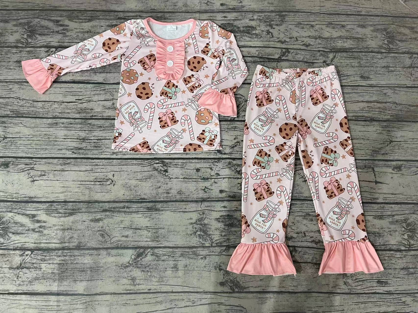 GLP0727 milk cookie long sleeve girl pajamas outfit RTS 20230816