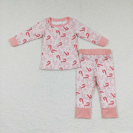 GLP0738 christmas cane  long sleeve girl boy pajamas outfit 20231018