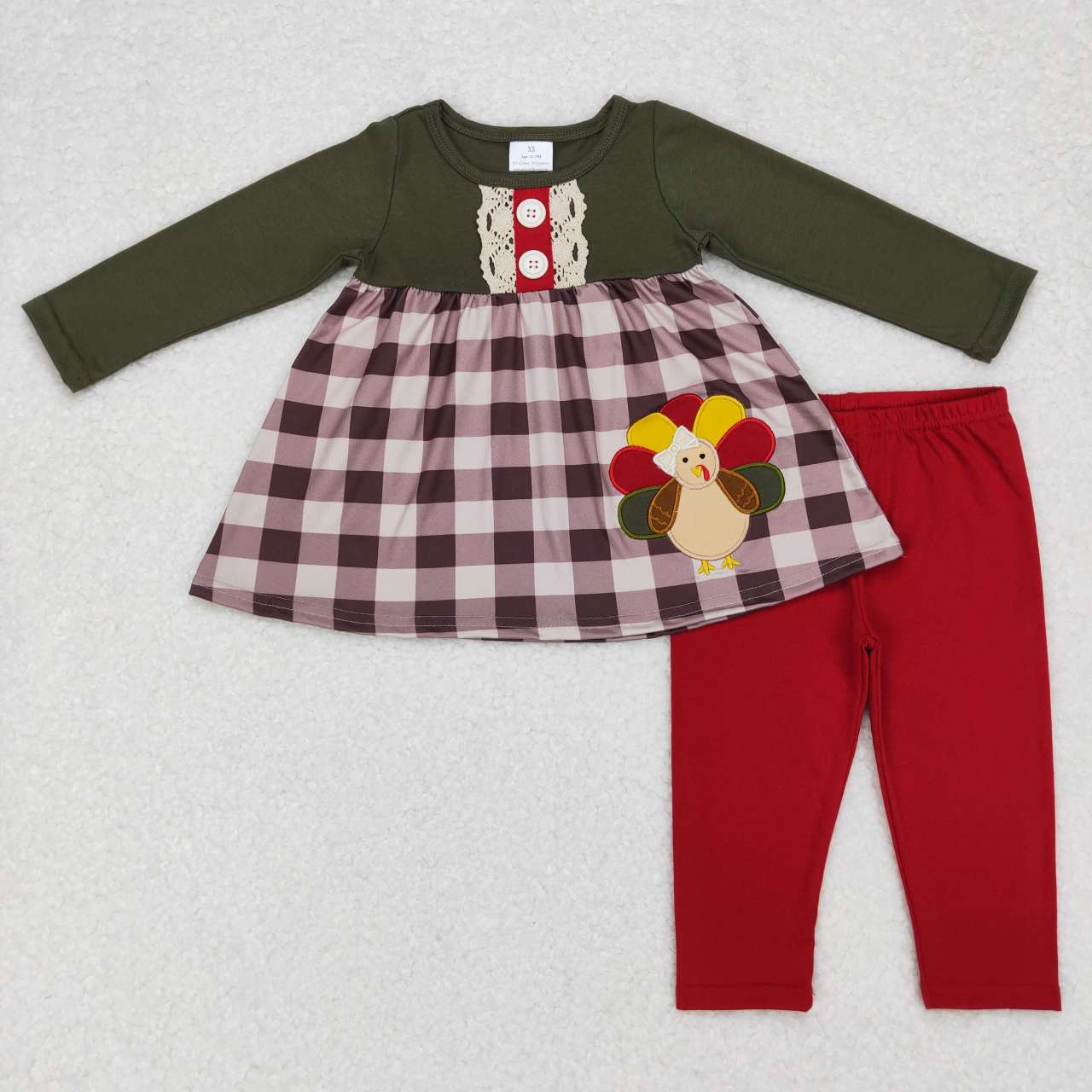 GLP0750 western long sleeve turkey thanksgiving girl  outfit 20231010