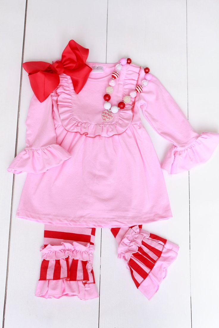 GLP0777 RTS pink cotton long sleeve kids girl outfit 202231104