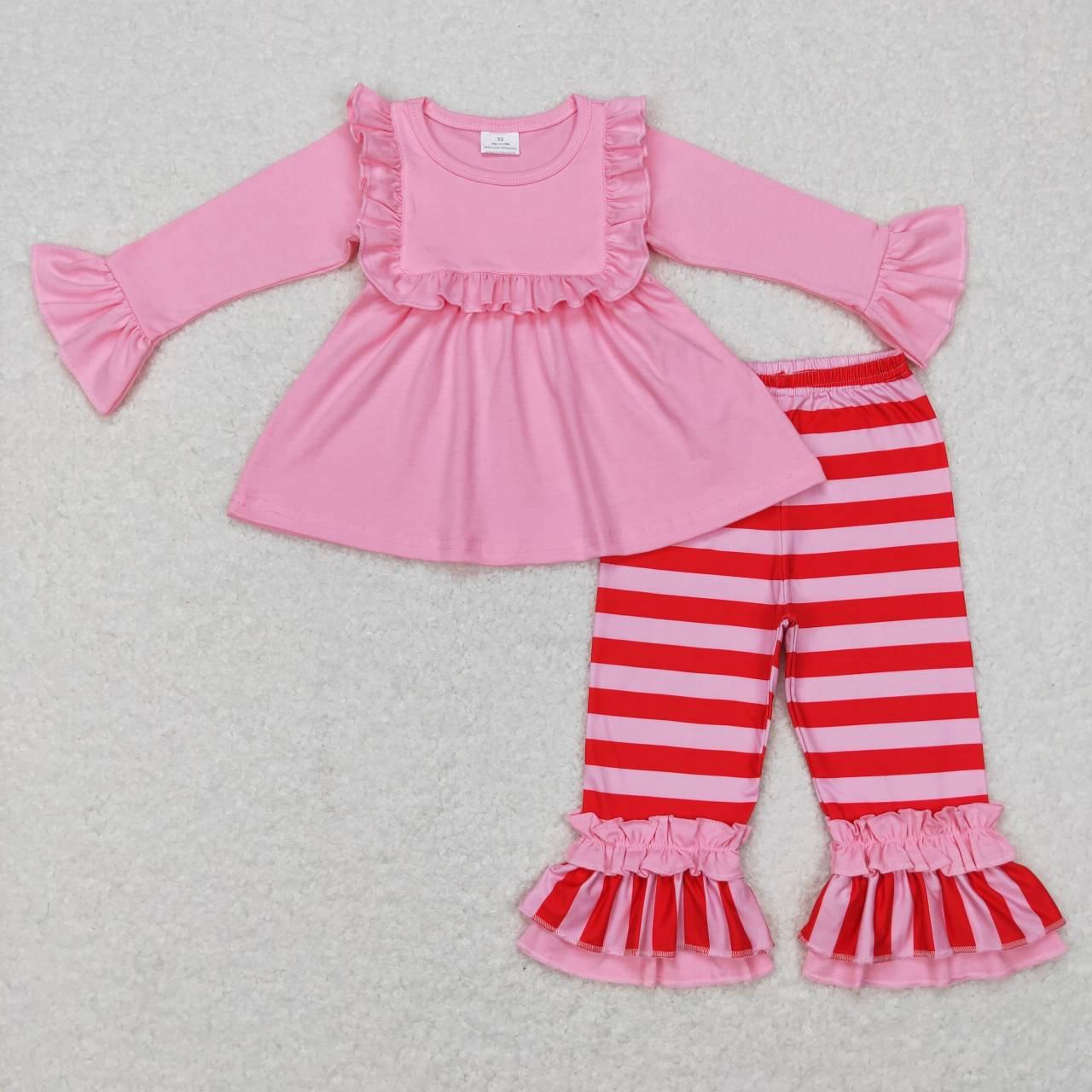 GLP0777 RTS pink cotton long sleeve kids girl outfit 202231104