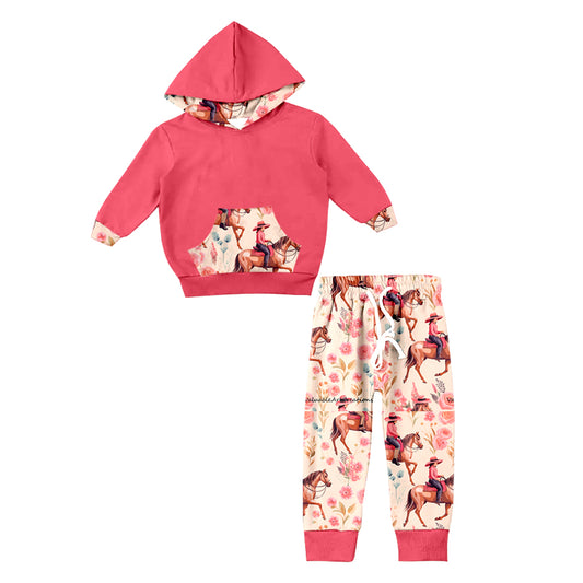 preorder GLP0781 western cow hoodie long sleeve jogging pants girl outfit 20230830